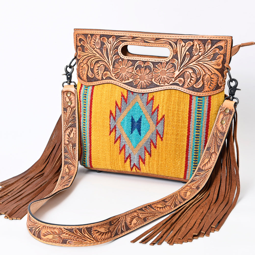 American Darling ADBG496A Clutch Hand Tooled Saddle Blanket Genuine Leather Women Bag Western Handbag Purse