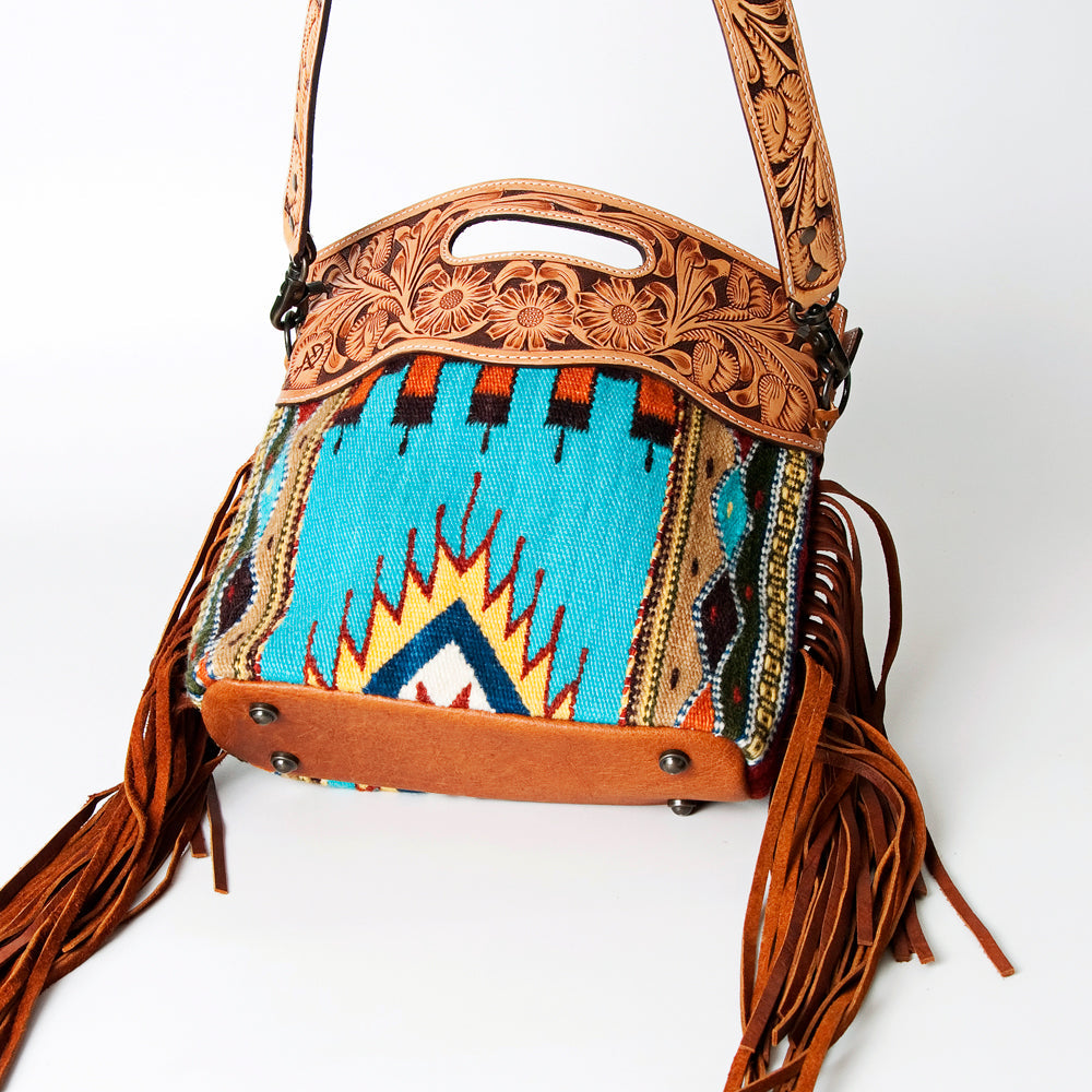 American Darling ADBG496A Clutch Hand Tooled Saddle Blanket Genuine Leather Women Bag Western Handbag Purse
