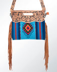 American Darling ADBG496A Clutch Hand Tooled Saddle Blanket Genuine Leather Women Bag Western Handbag Purse