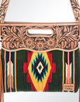American Darling ADBG496A Clutch Hand Tooled Saddle Blanket Genuine Leather Women Bag Western Handbag Purse
