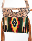 American Darling ADBG496A Clutch Hand Tooled Saddle Blanket Genuine Leather Women Bag Western Handbag Purse