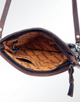 American Darling ADBG581 Small Crossbody Hand Tooled Hair-On Genuine Leather Women Bag Western Handbag Purse