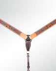 AMERICAN DARLING Western Horse Breast Collar Hand Carved American Leather Tan
