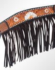 AMERICAN DARLING Western Horse Breast Collar Hand Carved American Leather Tan