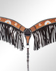 AMERICAN DARLING Western Horse Breast Collar Hand Carved American Leather Tan