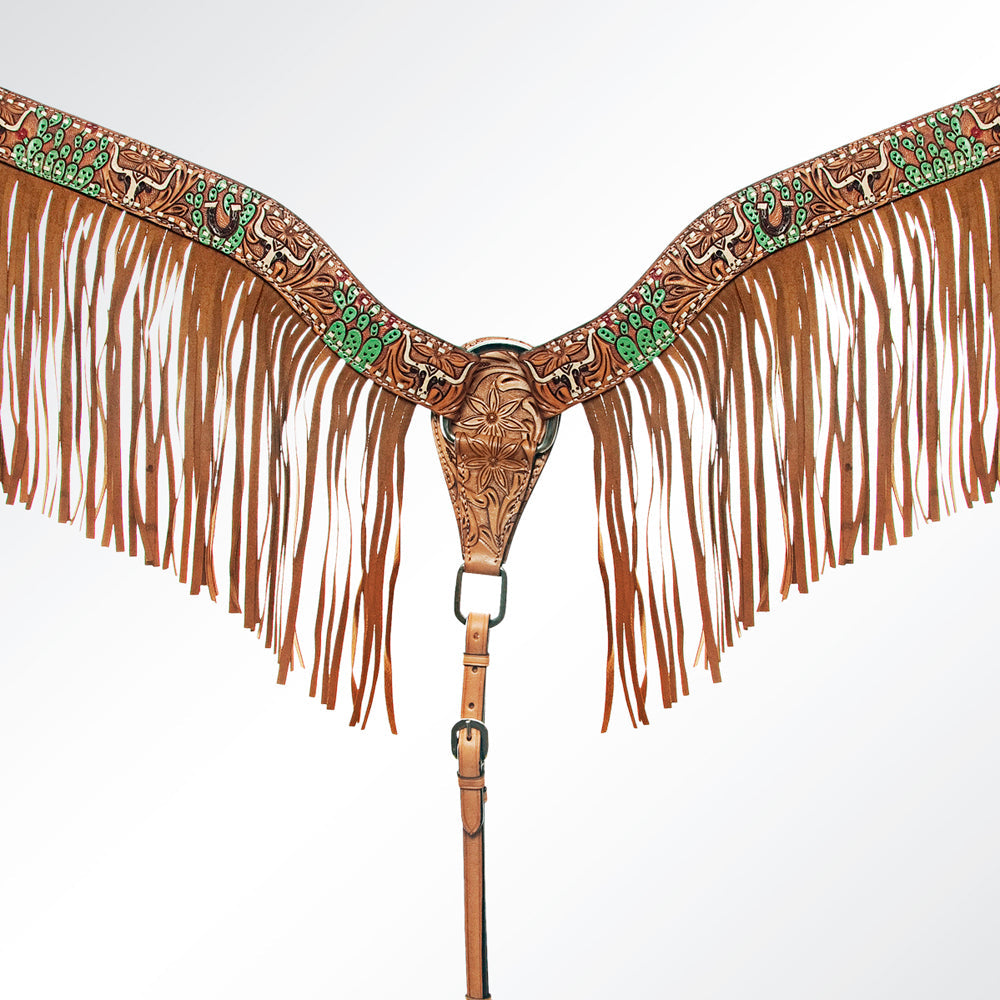 AMERICAN DARLING Western Horse Headstall Breast Collar Set American Leather