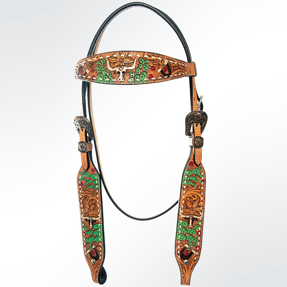 AMERICAN DARLING Western Horse Headstall Breast Collar Set American Leather