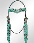 AMERICAN DARLING Western Horse Headstall Breast Collar Set American Leather