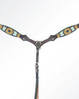 AMERICAN DARLING Western Horse One Ear Headstall Breast Collar Set Leather