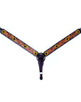Bar H Equine Sunflower Floral Hand Carved  Horse Leather One Ear Headstall Brown