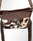 American Darling Large Crossbody Hand Tooled Hair On Genuine Leather Women Bag Western Handbag Purse