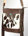 American Darling Large Crossbody Hand Tooled Hair On Genuine Leather Women Bag Western Handbag Purse