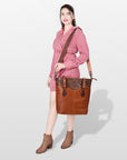 American Darling ADBGZ259 Tote Hand Tooled Genuine Leather Women Bag Western Handbag Purse