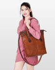American Darling ADBGZ259 Tote Hand Tooled Genuine Leather Women Bag Western Handbag Purse