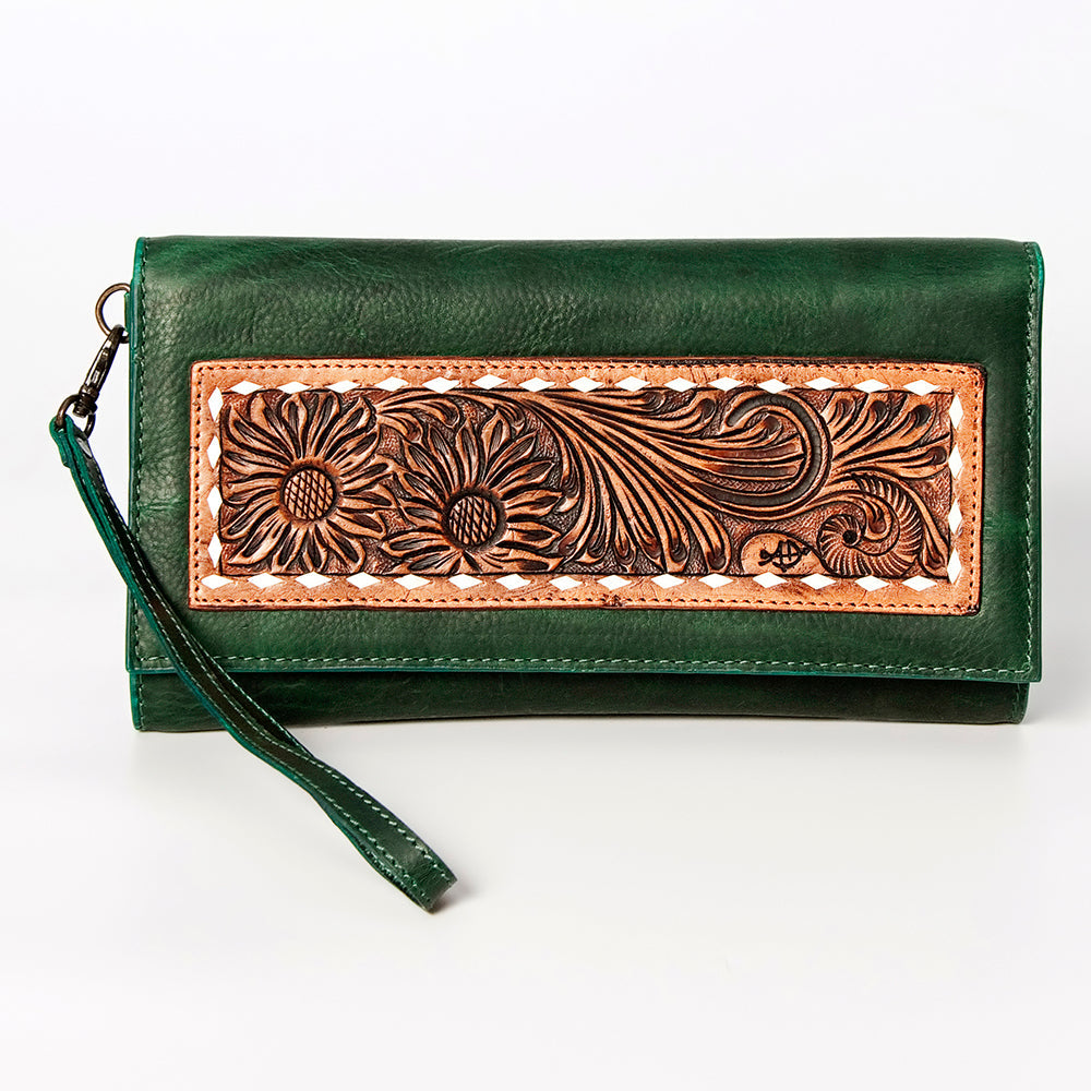 American Darling ADBGZ266 Wristlet Hand Tooled Genuine Leather Women Bag Western Handbag Purse