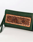 American Darling ADBGZ266 Wristlet Hand Tooled Genuine Leather Women Bag Western Handbag Purse
