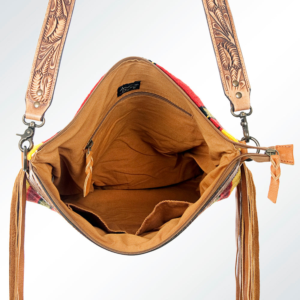 American Darling ADBGZ268 Signature Crossbody Hand Tooled Saddle Blanket Genuine Leather Women Bag Western Handbag Purse