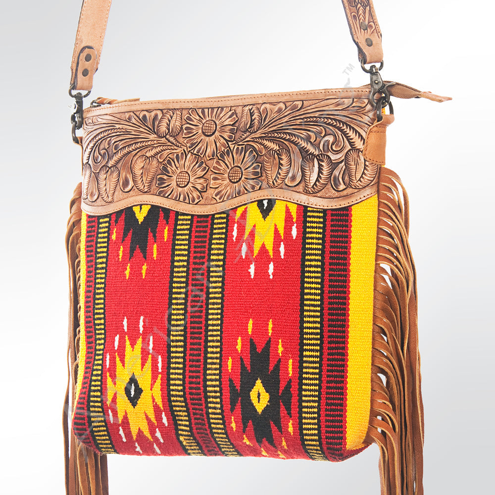American Darling ADBGZ268 Signature Crossbody Hand Tooled Saddle Blanket Genuine Leather Women Bag Western Handbag Purse