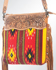 American Darling ADBGZ268 Signature Crossbody Hand Tooled Saddle Blanket Genuine Leather Women Bag Western Handbag Purse