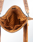 American Darling ADBGZ270 Messenger Hand Tooled Saddle Blanket Genuine Leather Women Bag Western Handbag Purse