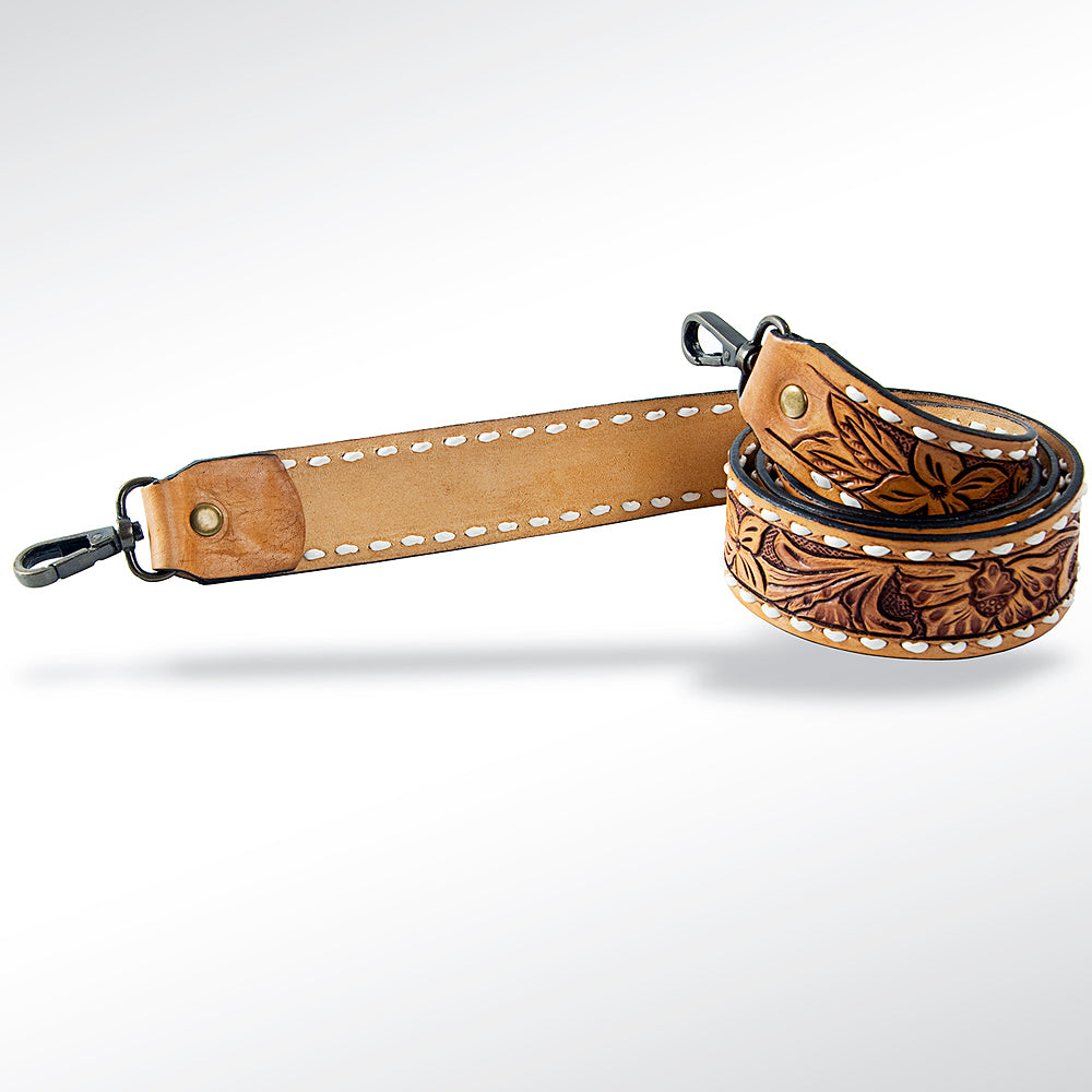 American Darling ADSTF129 Hand Tooled Genuine Leather Crossbody Handle Strap For Bags