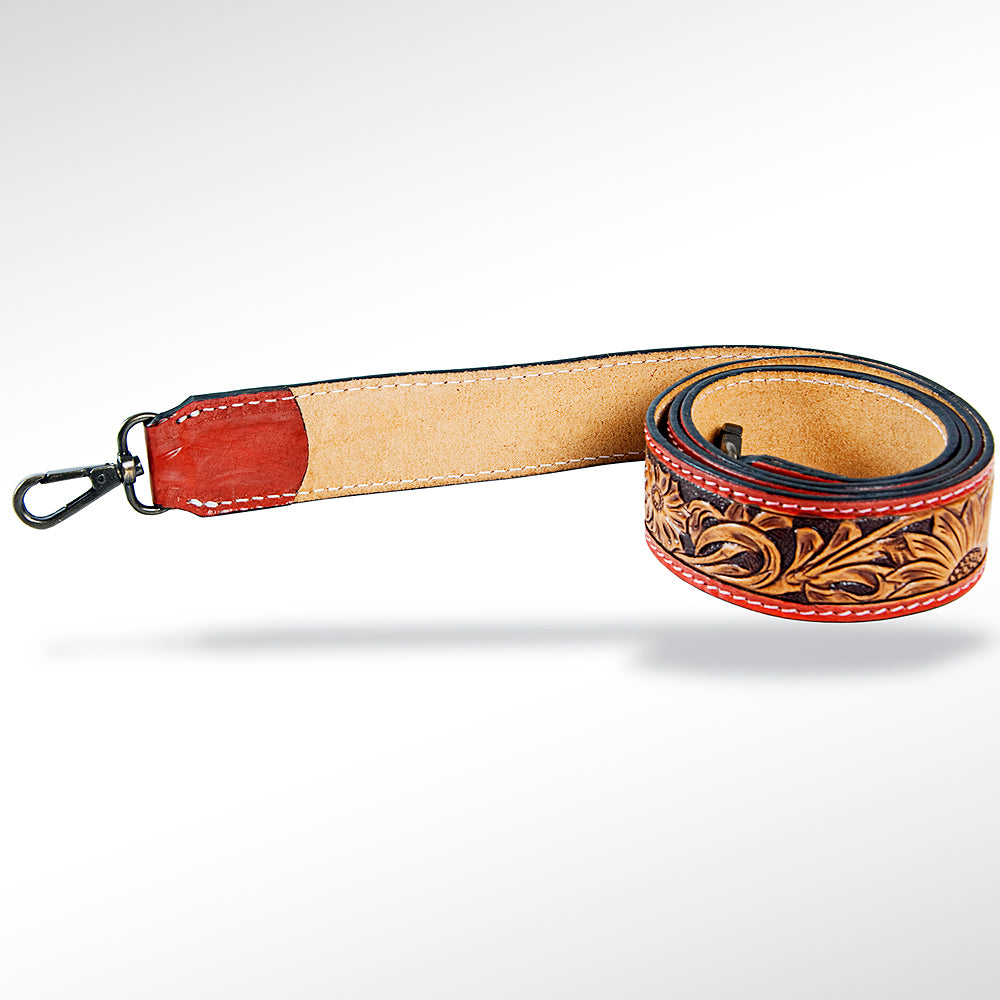 American Darling ADSTF130 Hand Tooled Genuine Leather Crossbody Handle Strap For Bags