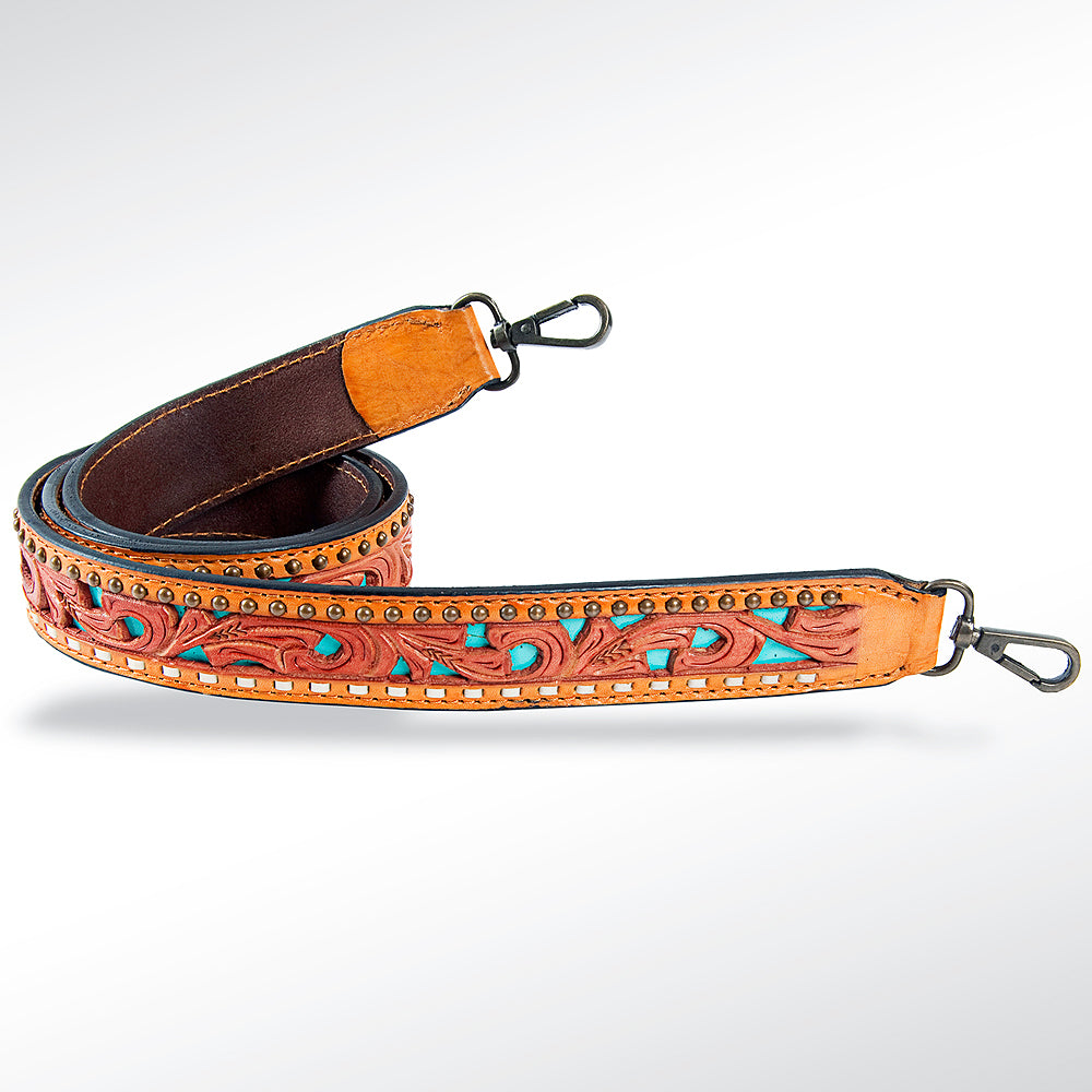 American Darling ADSTF131 Hand Tooled Genuine Leather Crossbody Handle Strap For Bags