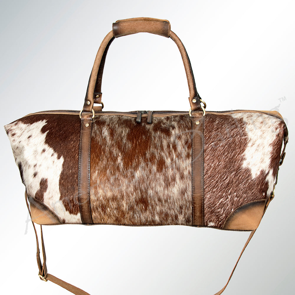 American Darling ADBGI123B Duffel Hair On Genuine Leather Women Bag Western Handbag Purse