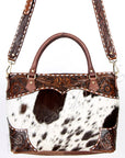 American Darling Tote Hand Tooled Hair On Genuine Leather Women Bag Western Handbag Purse