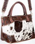 American Darling Tote Hand Tooled Hair On Genuine Leather Women Bag Western Handbag Purse