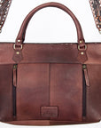 American Darling Tote Hand Tooled Hair On Genuine Leather Women Bag Western Handbag Purse