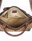 American Darling Tote Hand Tooled Hair On Genuine Leather Women Bag Western Handbag Purse