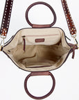 American Darling Tote Hand Tooled Hair On Genuine Leather Women Bag Western Handbag Purse
