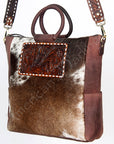 American Darling Tote Hand Tooled Hair On Genuine Leather Women Bag Western Handbag Purse