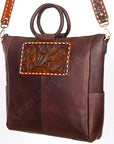 American Darling Tote Hand Tooled Hair On Genuine Leather Women Bag Western Handbag Purse