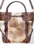 American Darling ADBGI147A Tote Hand Tooled Hair On Genuine Leather Women Bag Western Handbag Purse