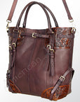 American Darling ADBGI147B Tote Hand Tooled Genuine Leather Women Bag Western Handbag Purse