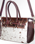 American Darling Tote Hand Tooled Hair On Genuine Leather Women Bag Western Handbag Purse