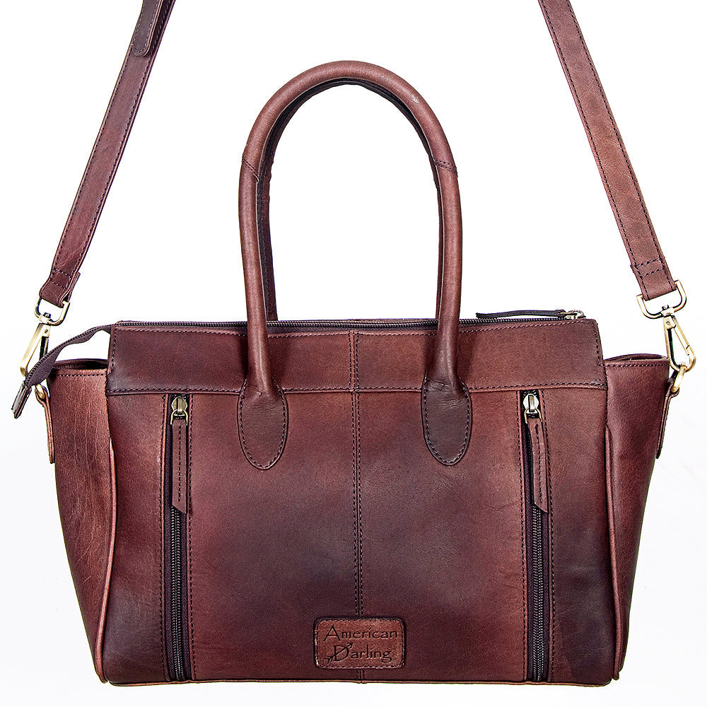 American Darling Tote Hand Tooled Hair On Genuine Leather Women Bag Western Handbag Purse