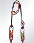 American Darling ADPAF119-HS Western Horse Floral One Ear Headstall Leather
