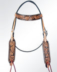 American Darling ADPAF120-HS Western Horse Floral Headstall  Genuine Leather Tan