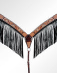 American Darling ADPAF124-BC Western Horse Floral Breast Collor Genuine Leather Tan