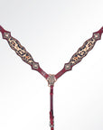 AMERICAN DARLING Western Horse One Ear Headstall Breast Collar Set Leather