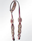 AMERICAN DARLING Western Horse One Ear Headstall Breast Collar Set Leather