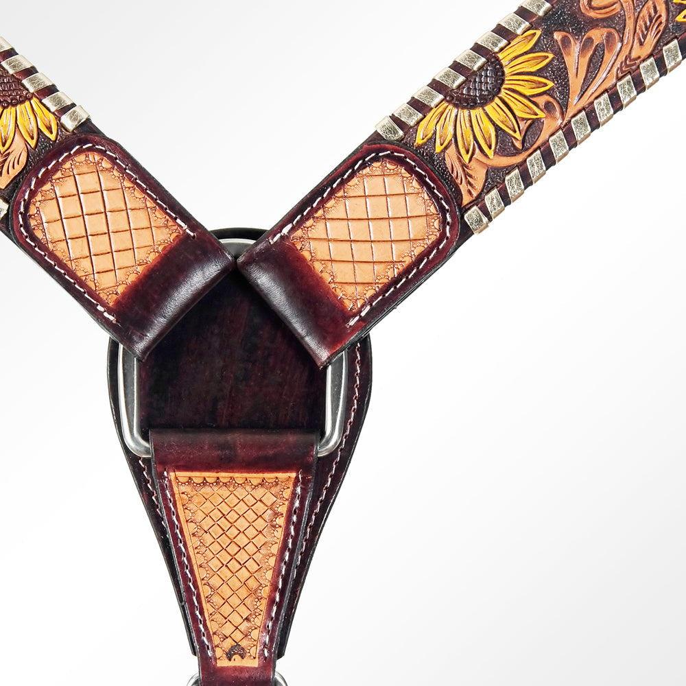 AMERICAN DARLING Western Horse Headstall Breast Collar Set American Leather