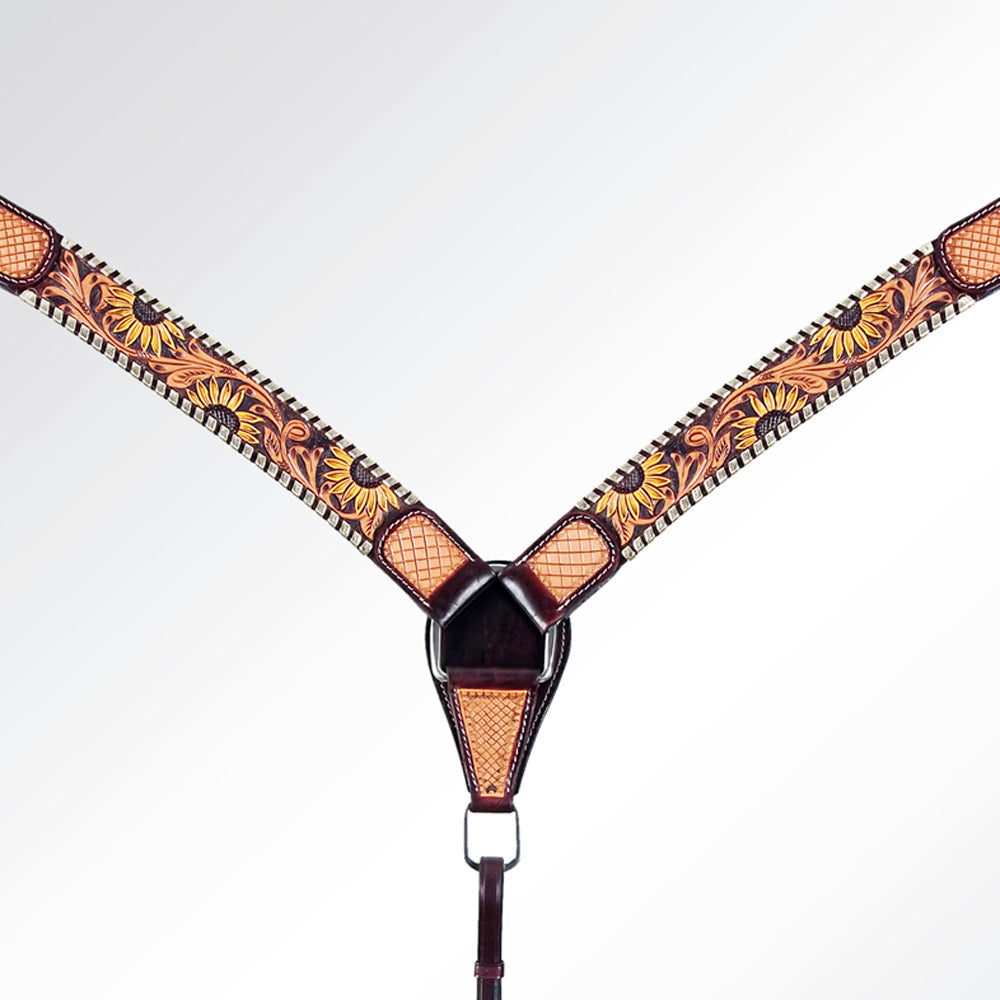 AMERICAN DARLING Western Horse Headstall Breast Collar Set American Leather