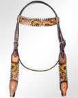AMERICAN DARLING Western Horse Headstall Breast Collar Set American Leather