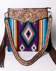American Darling ADBGA115 Large Crossbody Hand Tooled Saddle Blanket Genuine Leather Women Bag Western Handbag Purse