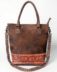 American Darling ADBGZ276 Tote Hand Tooled Genuine Leather Women Bag Western Handbag Purse