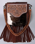 American Darling Cross Body Hand Tooled Hair On Genuine Leather Women Bag Western Handbag Purse